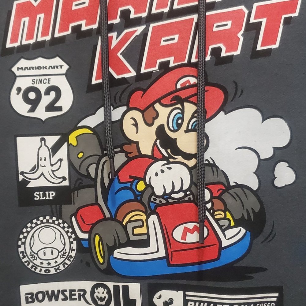 Sper Mario Kart Gray Hoodie Pullover SIZE S - Picture 3 of 8